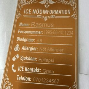 ICE Card (In Case of Emergency)