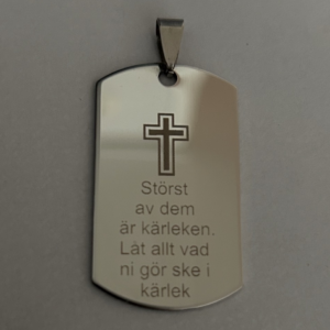 Personalized Pendant in Polished Steel
